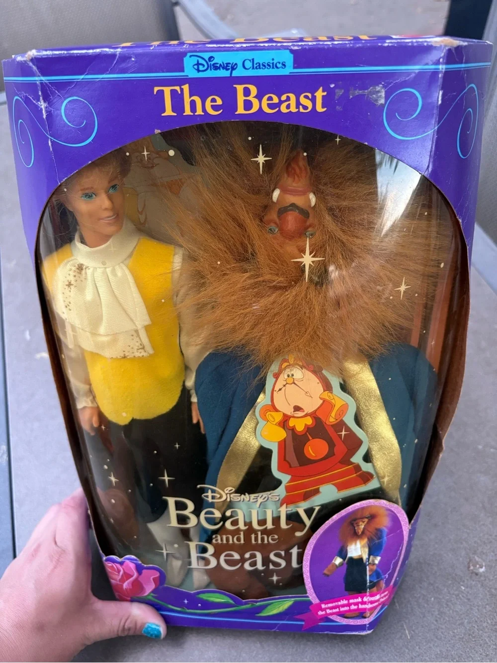 1991 Beauty and the BEAST & PRINCE Disney Classics Mattel Doll Mask & 2 Outfits